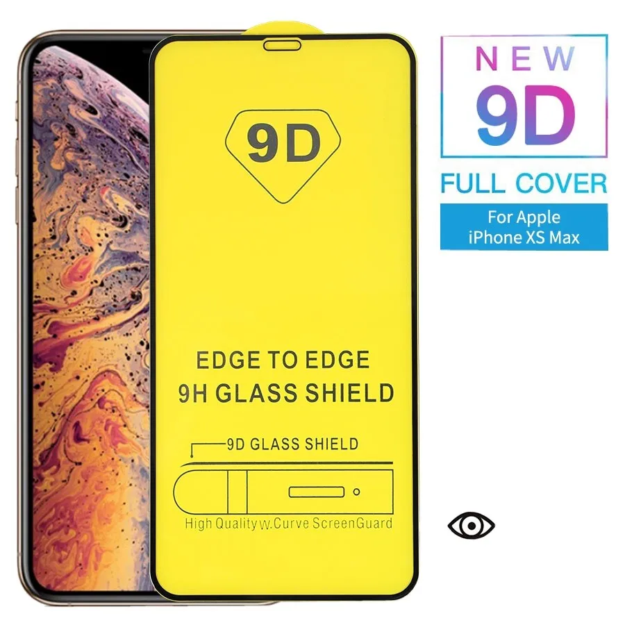

9D Full Cover HD Tempered Glass for iPhone 17 Pro Max 16 Plus 15 14 Pro 13 12 Mini Glass Protector Film ﻿Easy Installation