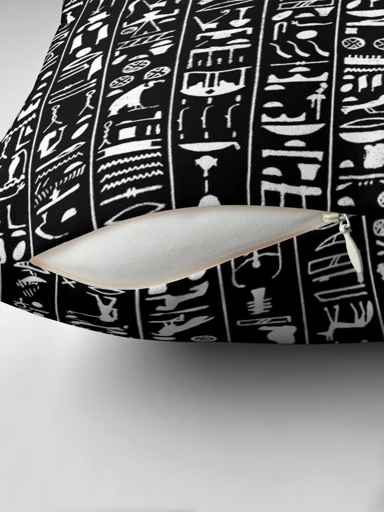 Hieroglyphics B&W INVERTED Throw Pillow Ornamental Pillow pillow cover christmas