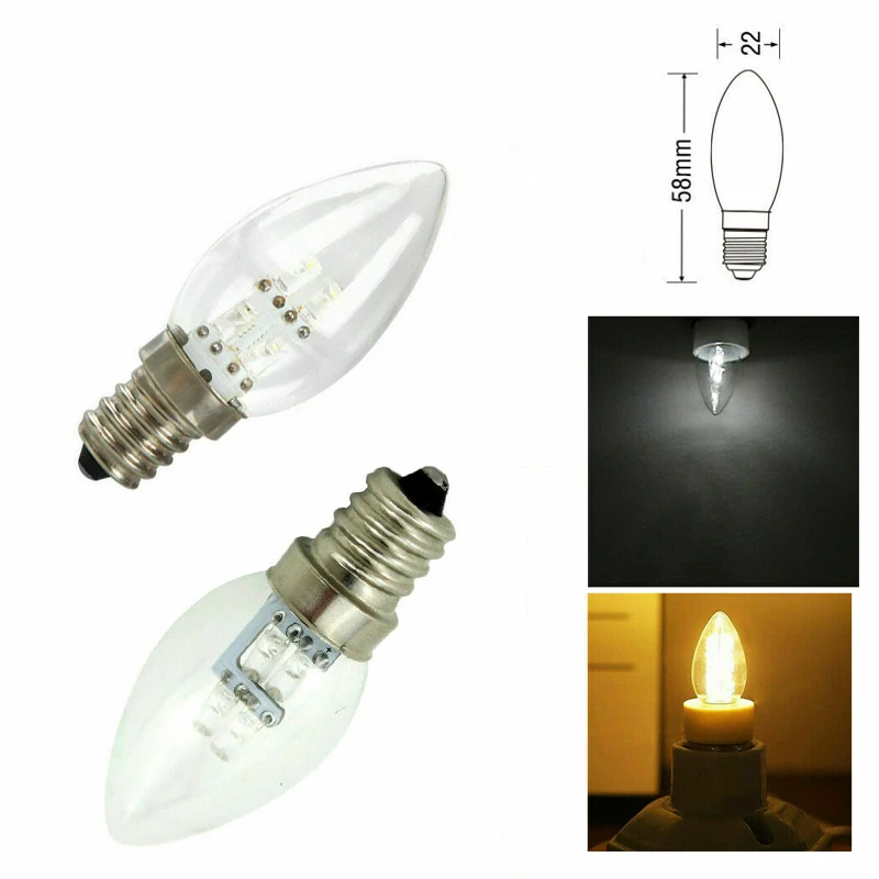 

E12 LED Candelabra Light Bulb 4LEDS Candle Lamp 0.8W Equivalent Chandelier Light Warm / Cold White Home Lights