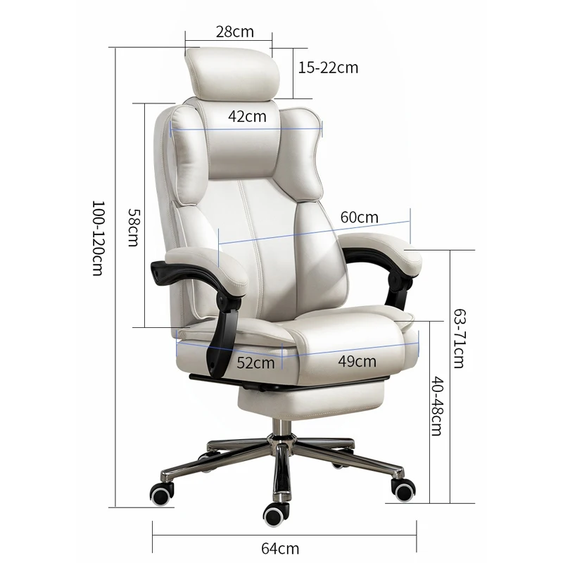 Nordic Luxury Leather Swivel Computer Chair Living Room Comfortable Lounge Chair Ergonomic Office Armchair High-End Furniture