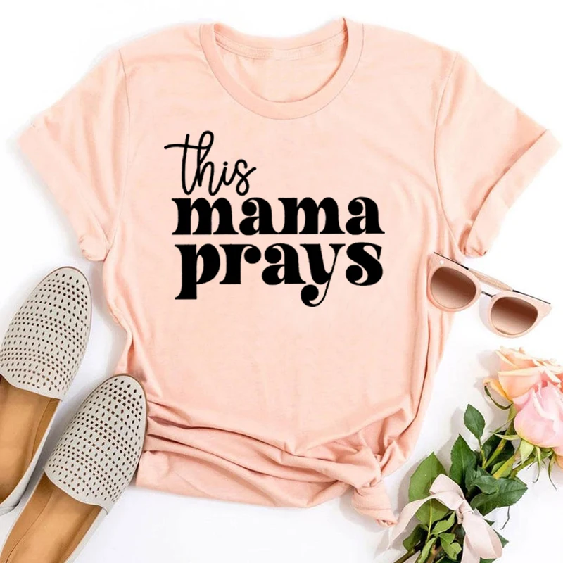 

Prays Shirt Cute Mom Shirts Mama T Shirt Harajuku Mom Birthday Gift Christian Shirts Vintage Clothes Mothers Day Gift M