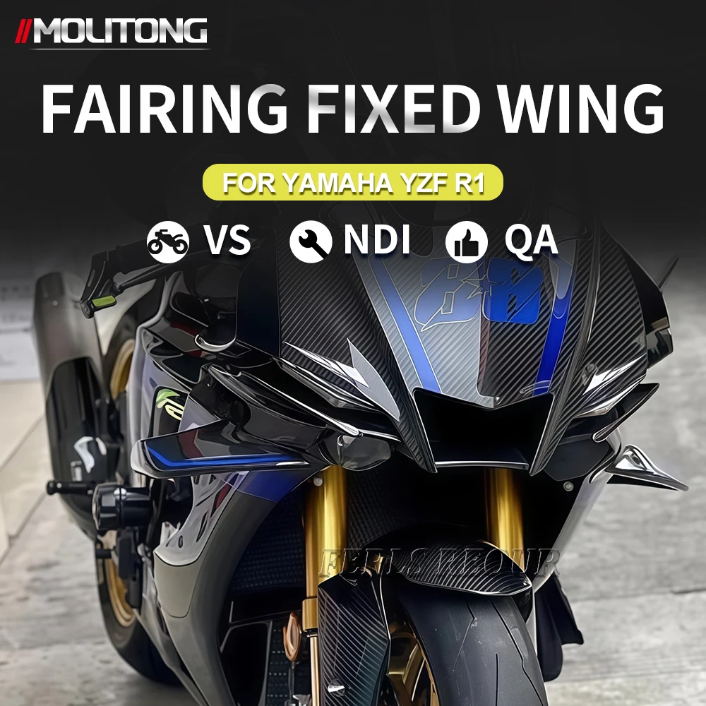 

Motorcycle Fixed Side Wing Spoiler for Yamaha YZF-R1 R1M 2020-2025,Racing Kit Aerodynamic Lower Force Racing Accessory