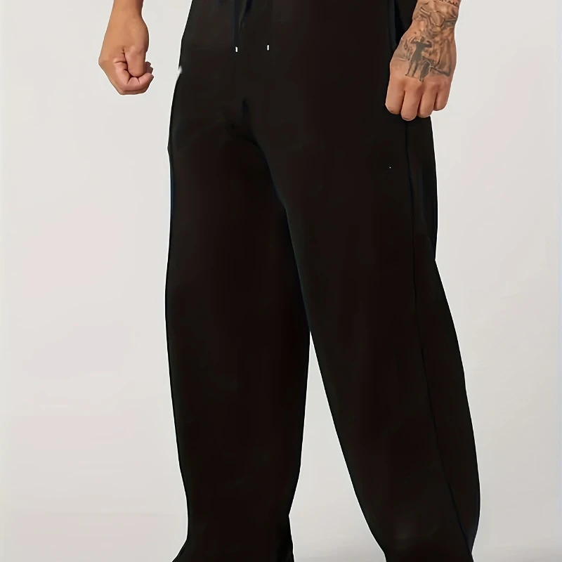 

Spring and Autumn Winter New Wide Leg Pants Loose Straight Leg Sports Pants Wide Leg Men's Casual Slow Running Pants