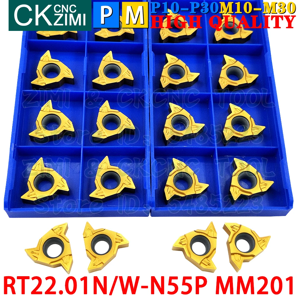 RT22.01W-N55P RT22.01N-N55P MM201 carbide insert Internal external thread threaded insert 22IR 22ER N55 CNC Cutting Turning Tool