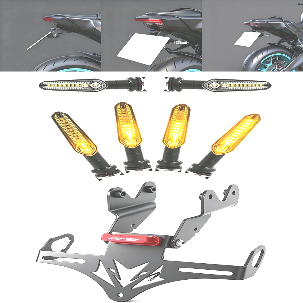 New License Plate Holder Motorcycle Tail Bracket LED turn signals License plate lights Fit For YAMAHA YZF-R9 YZFR9 R9 2025-2026 view 2