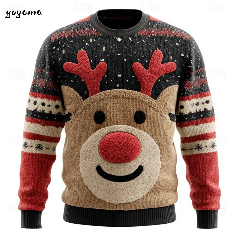

2026 Ugly Christmas Sweatshirt Green Harajuku 3D Funny Printed Holiday Party Xmas Sweatshirt for Party Birthday Men's Clothing