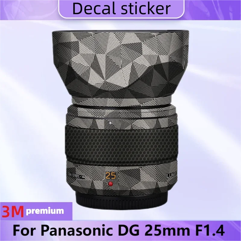 Voor Panasonic Lumix Dg 25Mm F1.4 Asph Lens Sticker Beschermende Huid Sticker Vinyl Wrap Film Anti-Kras Beschermer Jas Dg25 F1.4