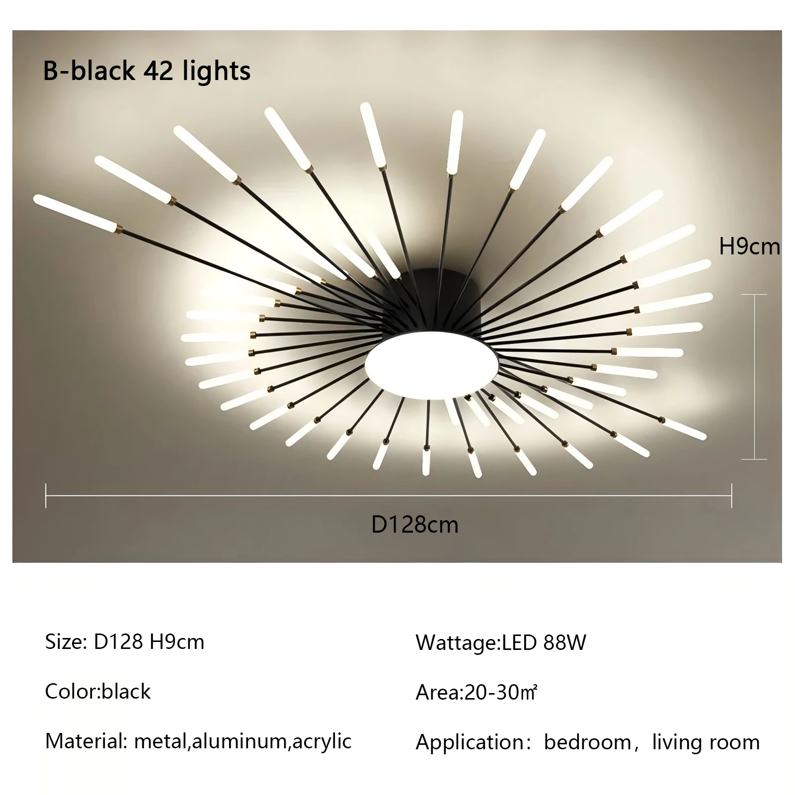 SaloEElaitte Kreativität Feuerwerk Led-deckenleuchten Moderne Einfache Wohnzimmer Kronleuchter Wohnkultur Beleuchtung Schlafzimmer Glanz Lmps Leuchte 8