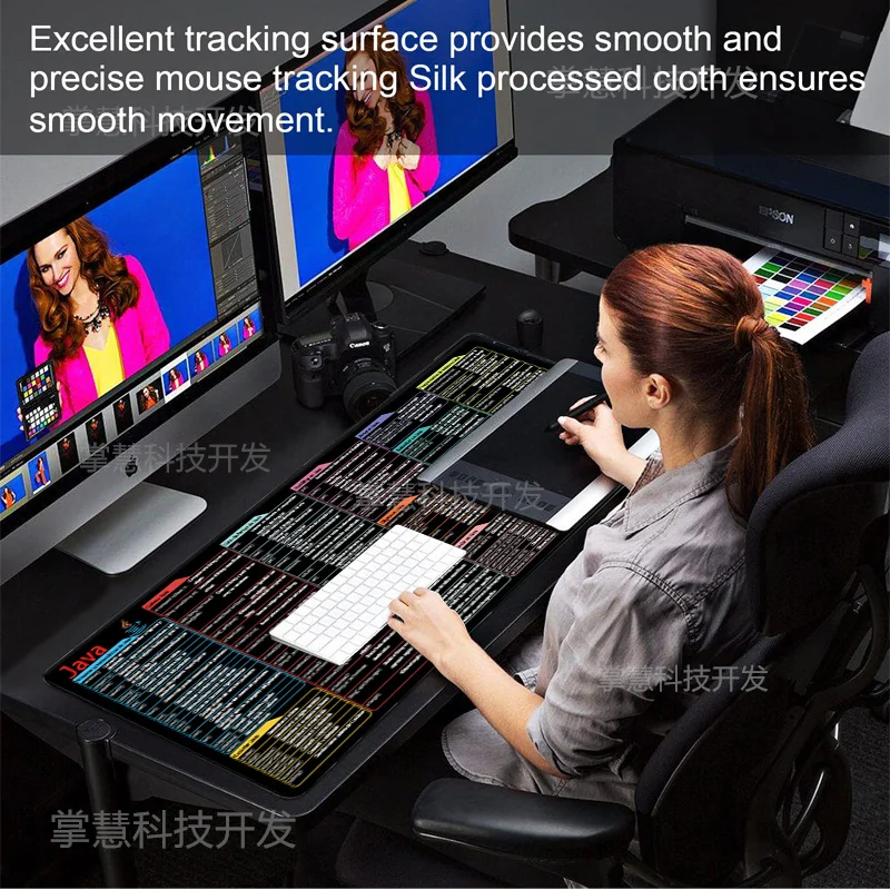 Spanish Java Programing Mouse Pad Large Extended Shortcuts Keyboard Mousepad Cheat Sheet Non-Slip Desk Mat for Software Engineer