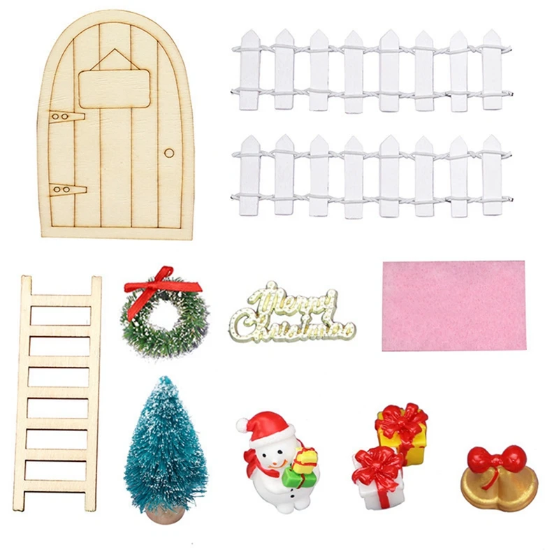 Dollhouse Christmas Decorations Kit Christmas Decoration Doll Fine Craftsmanship Pine Material