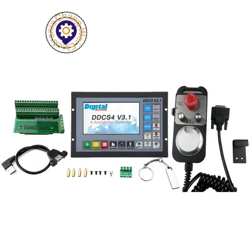 CNC Controller DDCSV3.1 3/4 Axis G Code Stand Alone Controller For Engraving Milling Machine   4-axis E-Stop MPG Handwheel