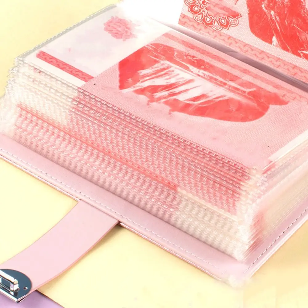 PU Leather Cover 100 Envelope Challenge Binder Waterproof Shiny Financial Savings Book Large Capacity Reusable