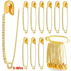 5-10Pcs Rhinestone Safety Pins Safety Brooches Quilting Basting Pins Curved Safety Pins for Women Skirts Sweater Scarf Lapel Hat