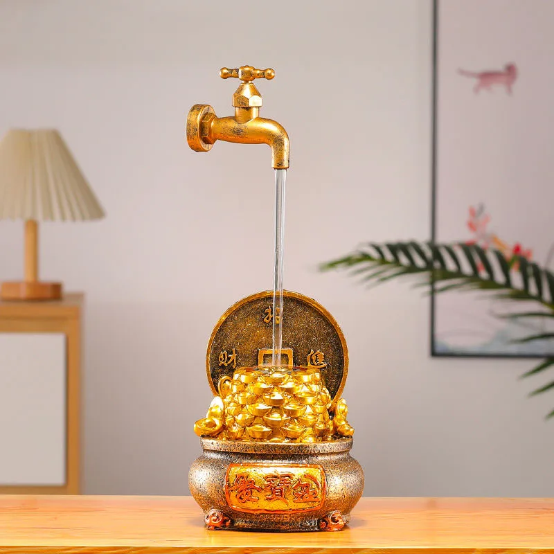 Accesorios de resina china para agua corriente, mesa de habitación para el hogar, artículos de decoración de agua reciclada, escritorio de oficina, adornos de la fortuna, arte