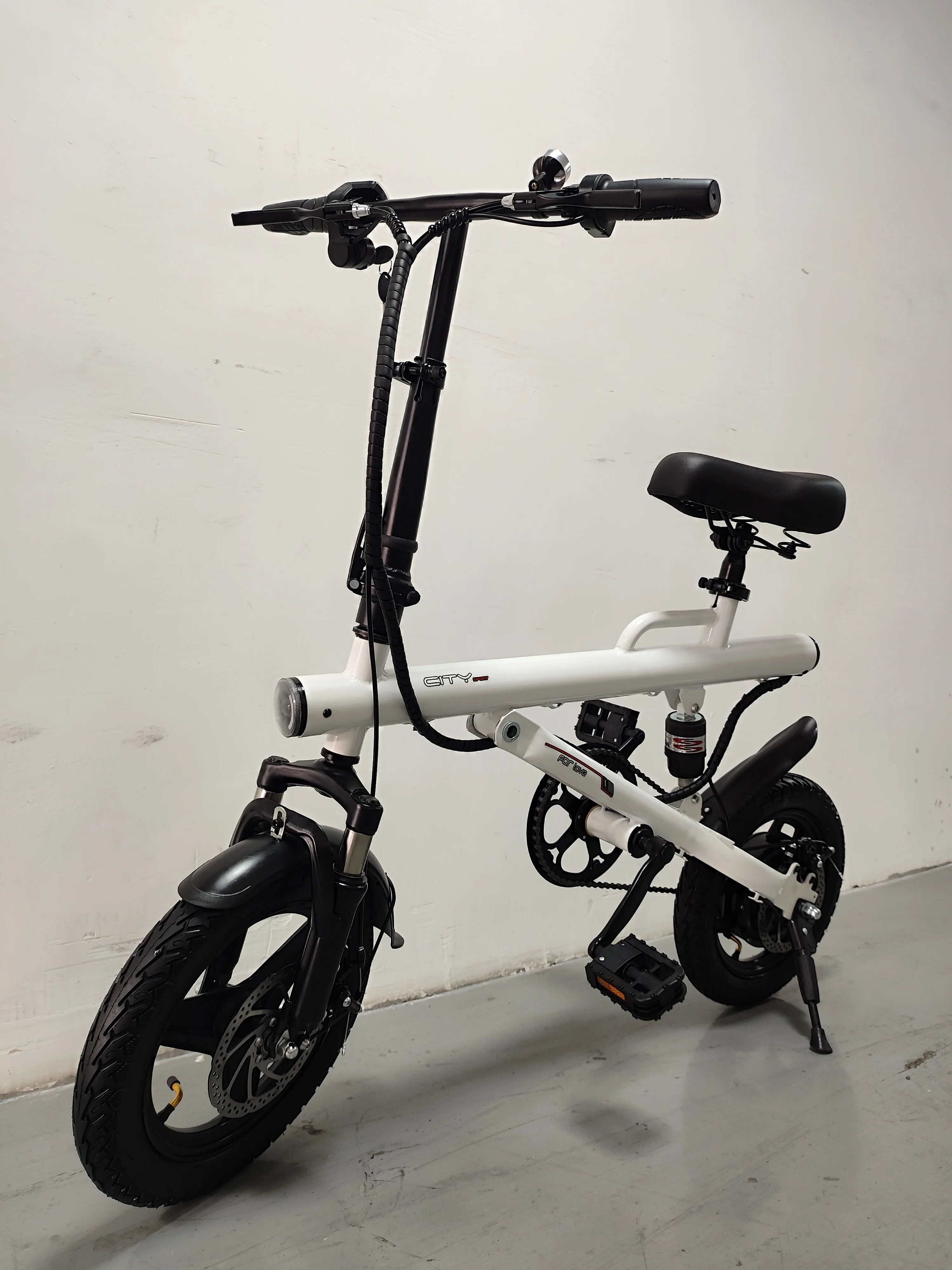 STLF DZ WJW アドバンスド 2025 新型 小白 14インチタイヤ 3段階衝撃吸収 400W電力 リチウム電池 センサーライト パワーアシストF