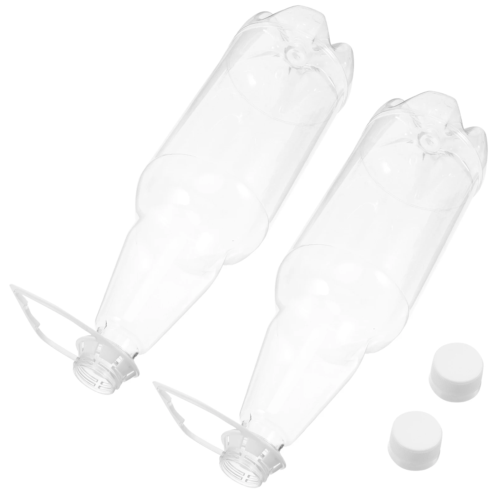 

2Pcs Food Plastic Bottles 1000ML Empty Beverage Bottle Empty Reusable Lids for Soda Juice Tea Storage Container