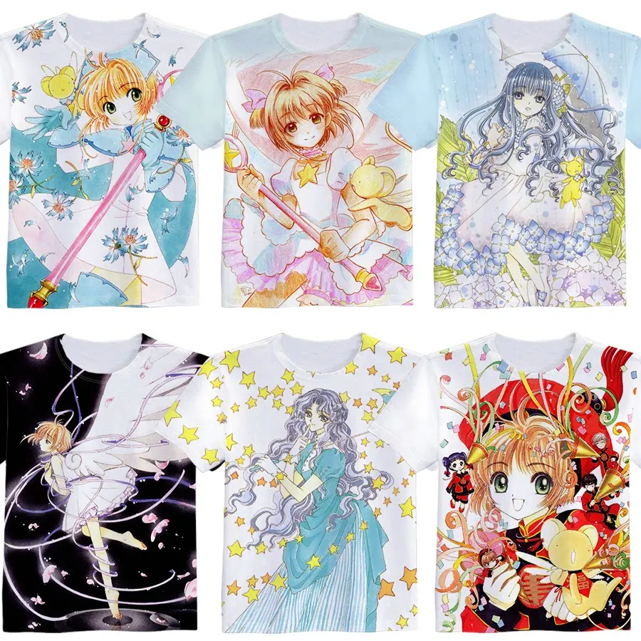 ‘Cardcaptor Sakura’ Adult and Children Parent-Child Bestie 3D Printed T-Shirt, Various Character Tops, Shorts, Friends