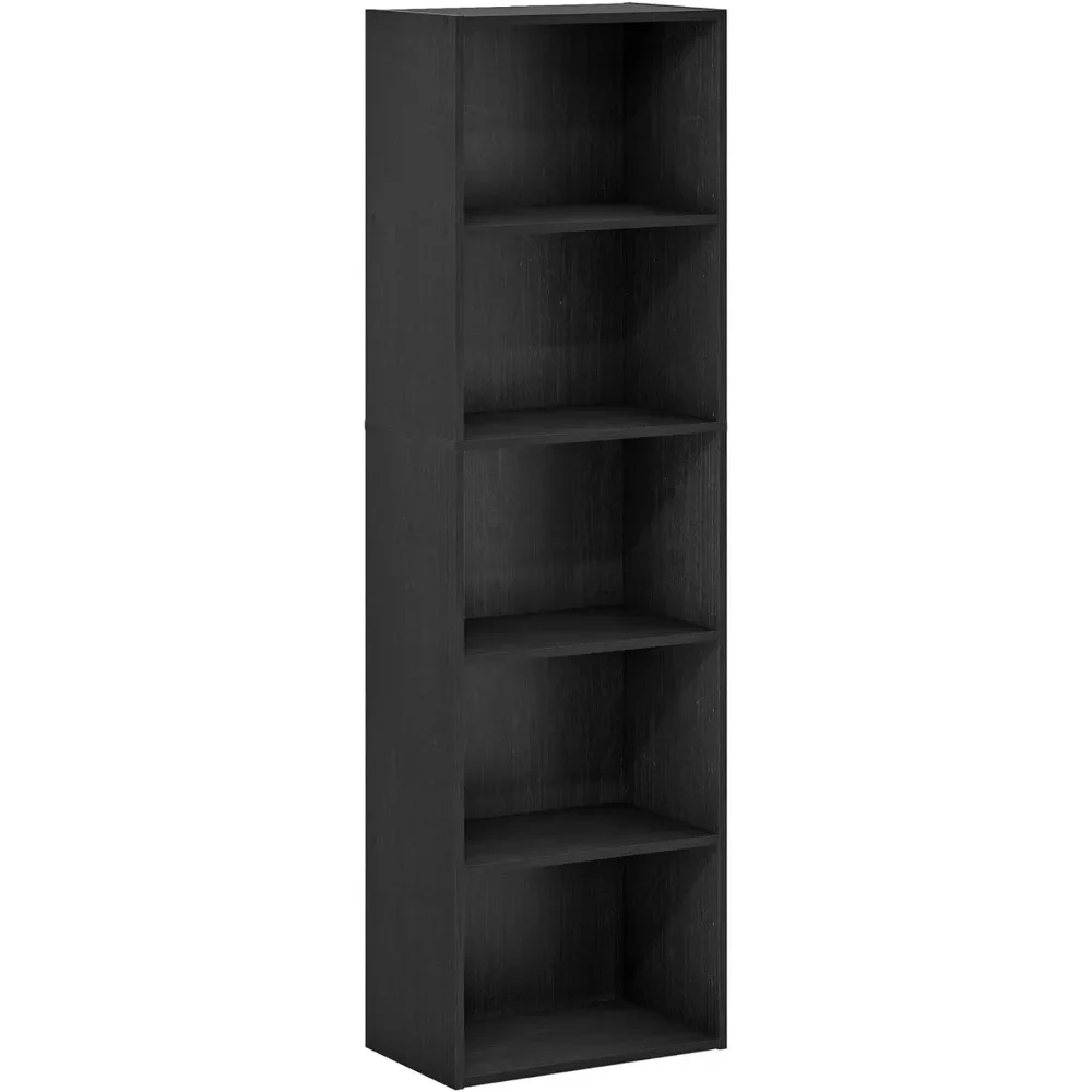 Luder Bookcase / Bookshelf / Storage Shelves, 5-Tier, Blackwood