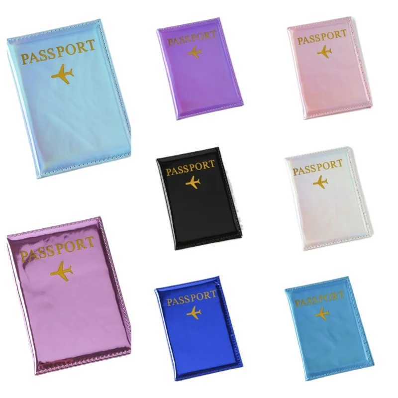 

New Laser Color Changing PU Passport Cover Men Women Passport Holder Id Card Holder Fashion Passport Wallet Travel Accessories