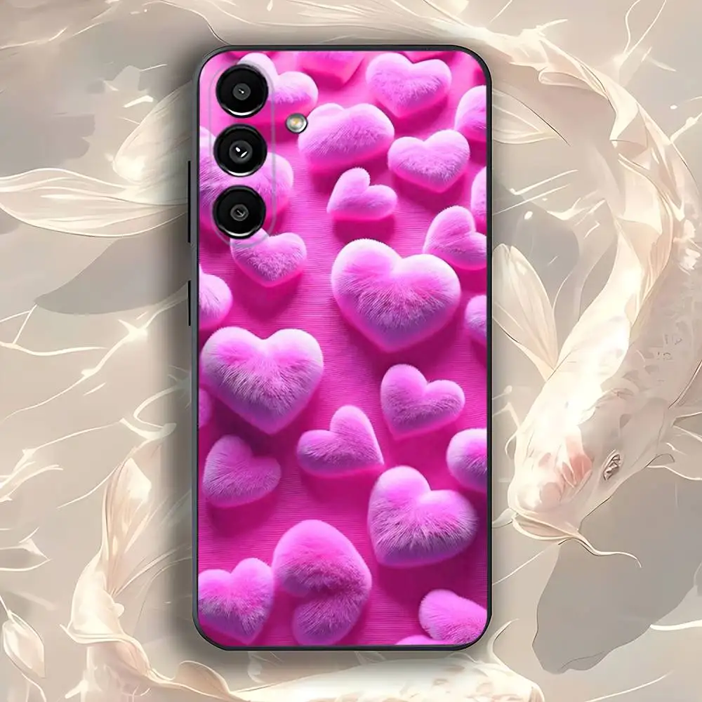 Cute Love Heart Phone Case For Samsung Galaxy A73,31,32,72,41,53,52,71,22,5G,Note,J7,8,9 Soft Black Cover