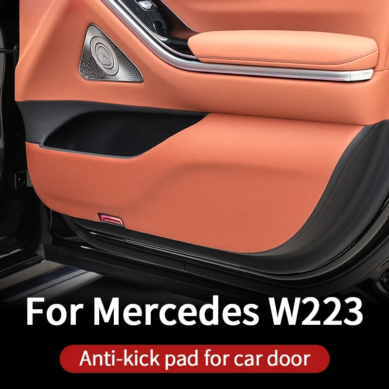 Door kick pad for 2021~2024 Mercedes w223 S series 400 450 550 480 accessories