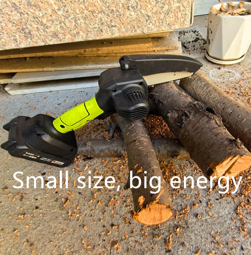 Electric chainsaw household small handheld lithium battery hand electric saw rechargeable chainsaw felling wood sawing tree