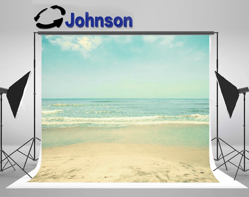 

JOHNSON Vintage Sea Beach Seaside Ocean Clouds backgrounds High quality Computer print wedding photo backdrop