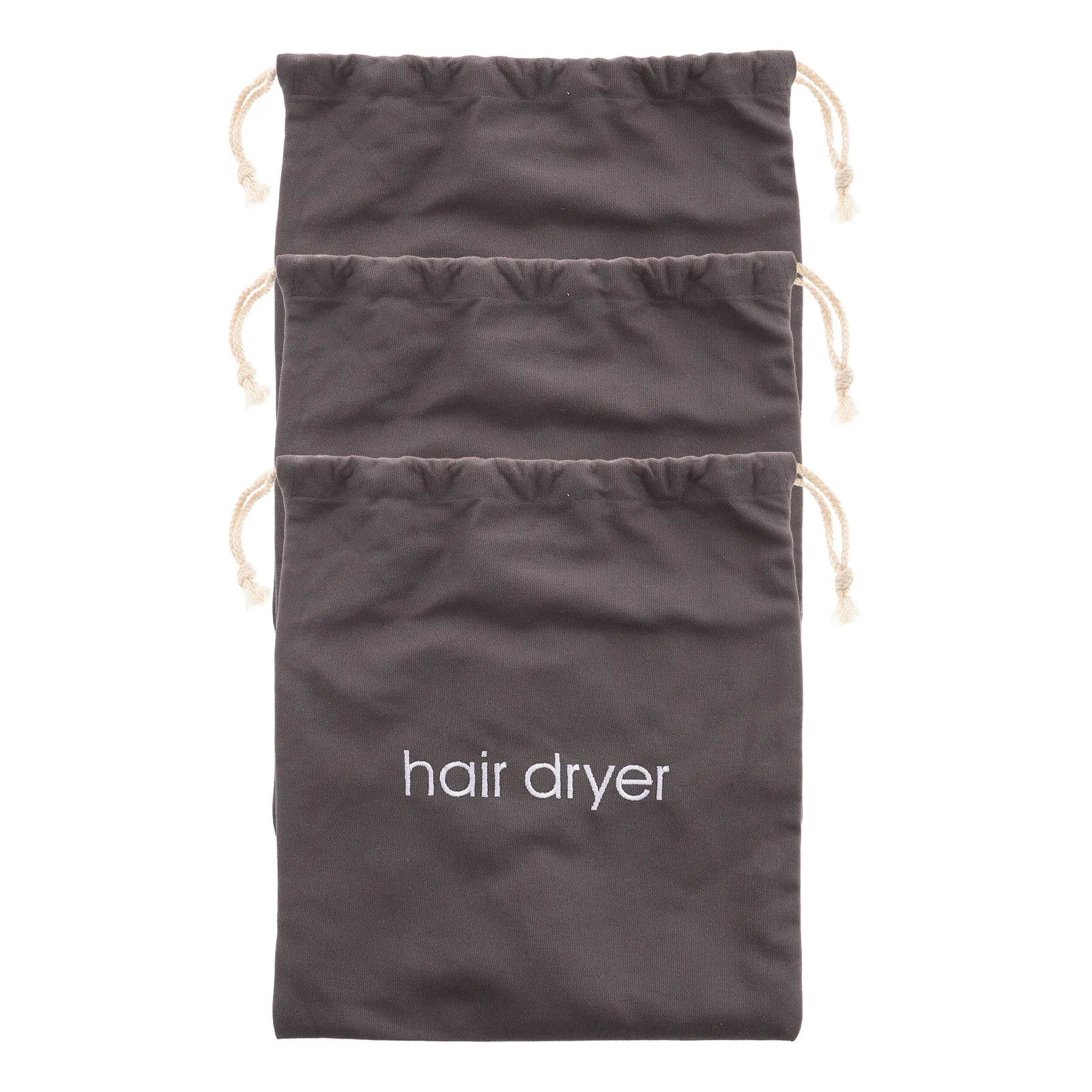 

Набор из 3 прочных холщовых сумок на шнурке для фена и инструментов для укладки волос, портативные чехлы для хранения для салонов, дома и отелей