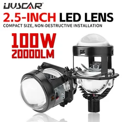 2PCS LED 2.5 Inch Bi Led Projector Lens Light H4 H7 9005/HB3 9006/HB4 100W Car Headlight Bulb High Low Beam 6000K Diode 20000LM