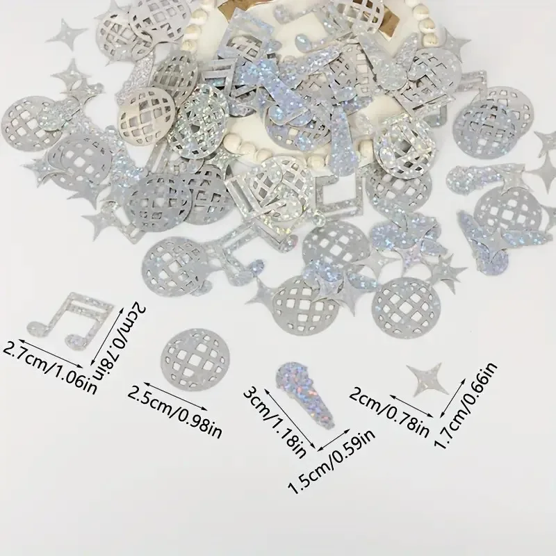 Disco Ball Shaped Cardboard with Colorful Sequins, Confetti, Birthday Party Decorations Thrown Away