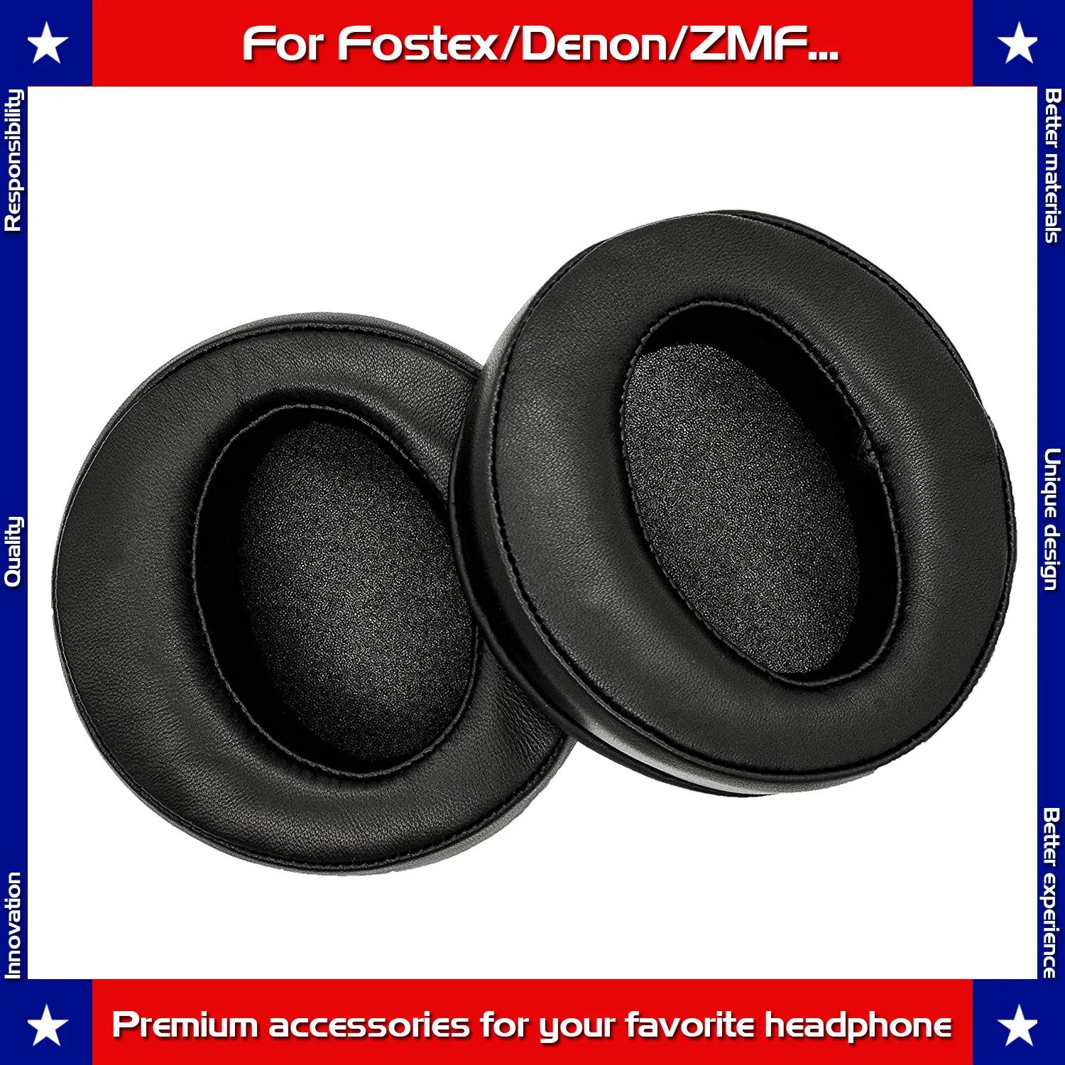 

Sheepskin Ear Pads Ear Cushions for Fostex TH-600 TH-900 Denon AH-D2000/D5000/D5200/D7200/D9200 and some ZMF Headphones