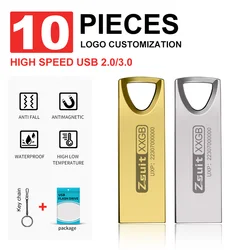 Zsuit 10Pcs USB Flash Drive 64GB Pen Drive 2G 4G 8G Metal Pen Drive Usb Stick 32G Memory Stick Free Custom Logo Flash Usb 3.0