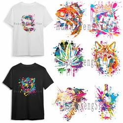 Hollow Out Splash Painting Ironing Sticker Clothes DTF Fashion T-shirt Hoodie DIY Jacket Patch Heat Transfer Sticker