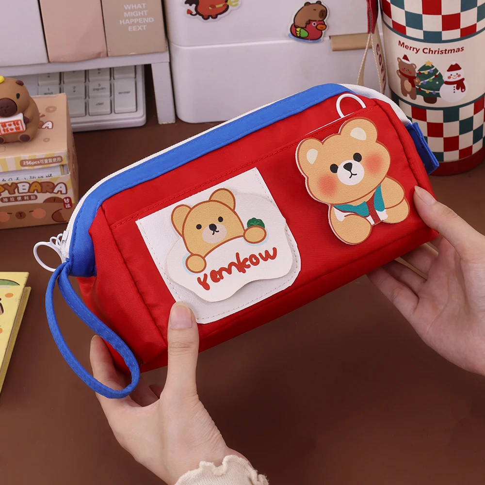 

New Bear Student Pencil Case School Stationery Supplier High Aesthetic Value for Girls Pen Holder Makeup Bag