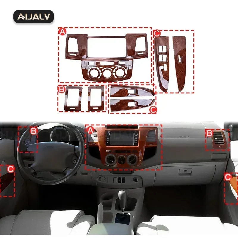 In magazzino Nuovo Prezzo di Fabbrica Accessori Auto Cruscotto In Plastica Pannello di Copertura per TOYOTA FORTUNER Hilux VIGO 2008-2014 Legno di Pesca I
