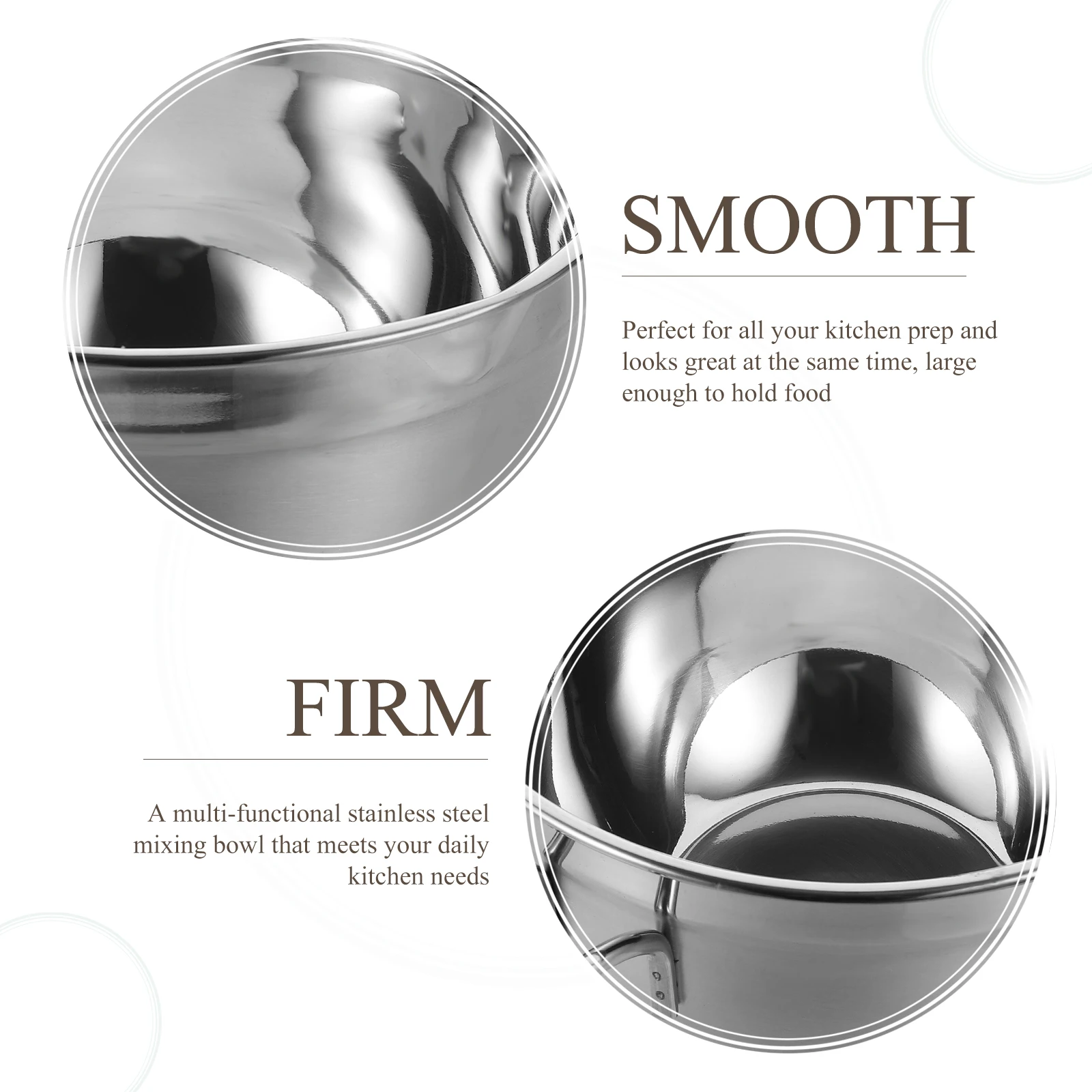 

Stainless Steel Mixing Large Kitchen Egg Dough Salad Soup Prep For Baking Marinating With Handle Kitchen Supplies Food Prep Bowl