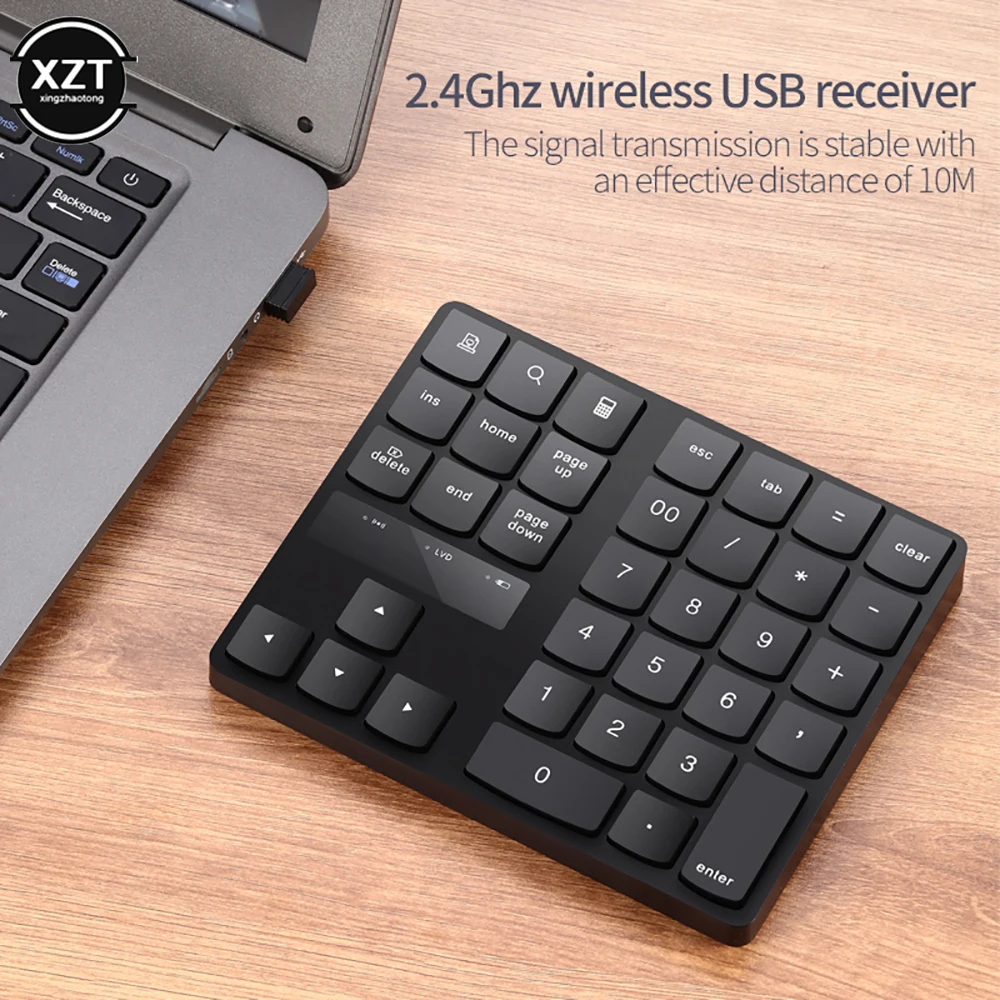 2.4g Wireless Digital Keyboard Charging 35 Keys Buttons Multimedia Medium Number Keypad USB Receiver Plug Rechargeable Numpad