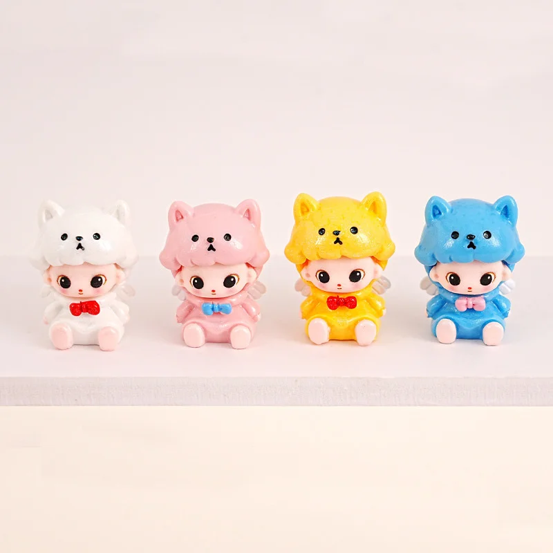 Puppy Angel Doll Mini Figure Cartoon Resin Mini Figure Ornament Desktop Car Cute Decoration