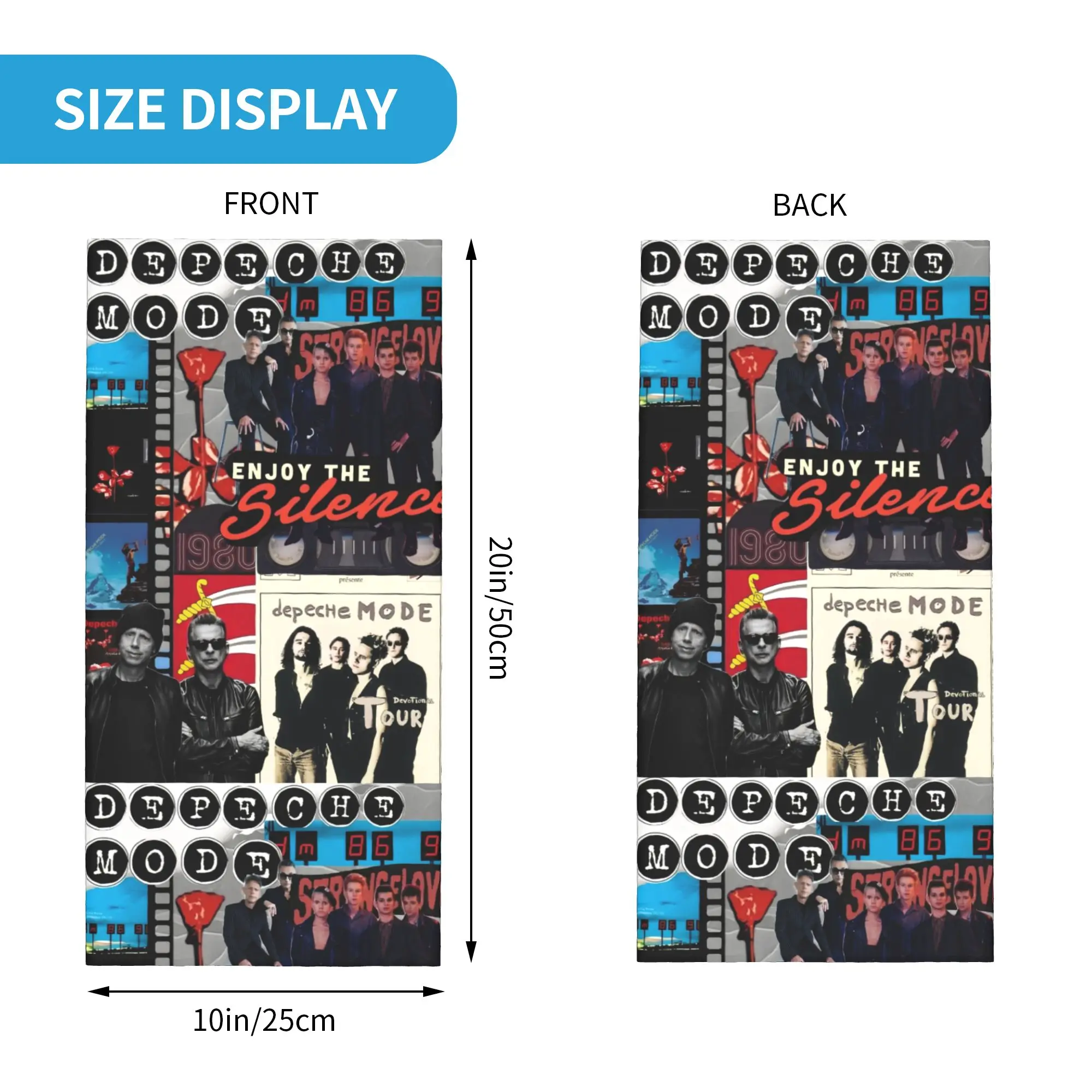 الإلكترونية روك Depeche كول صور CollageMode الشتاء عقال الرقبة أدفأ الرجال النساء تزلج الصيد وشاح أنبوبي الوجه باندانا الجراب