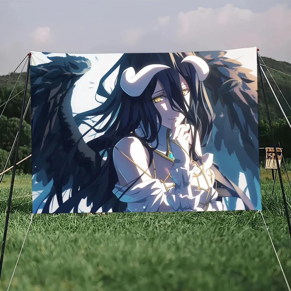 Anime O-Overlords A-Albedo flag College Bedroom Living Room Home Dorm Decor Funny Tapestry Garage Bar Wall Club Banner