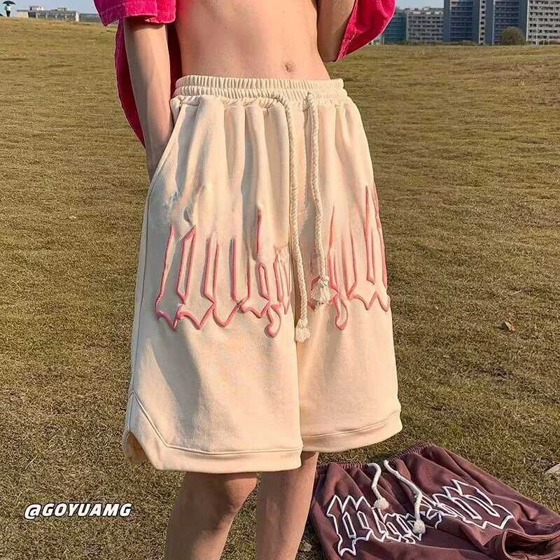 

Мужские летние новые спортивные штаны из спандекса, свободного кроя, в стиле баскетбола, повседневные, модные, для активного отдыха, молодежные