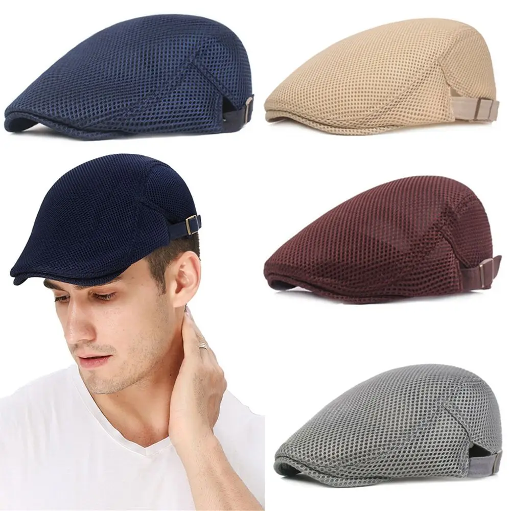 Fashion Mesh Adjustable Breathable Beret Hat Golf Hat Peaked