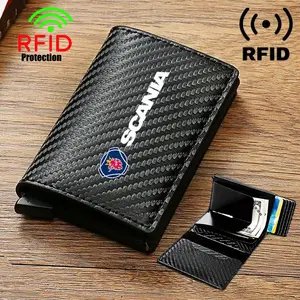 truck carbon fiber leather wallet Card package for scania G S R P accessories
