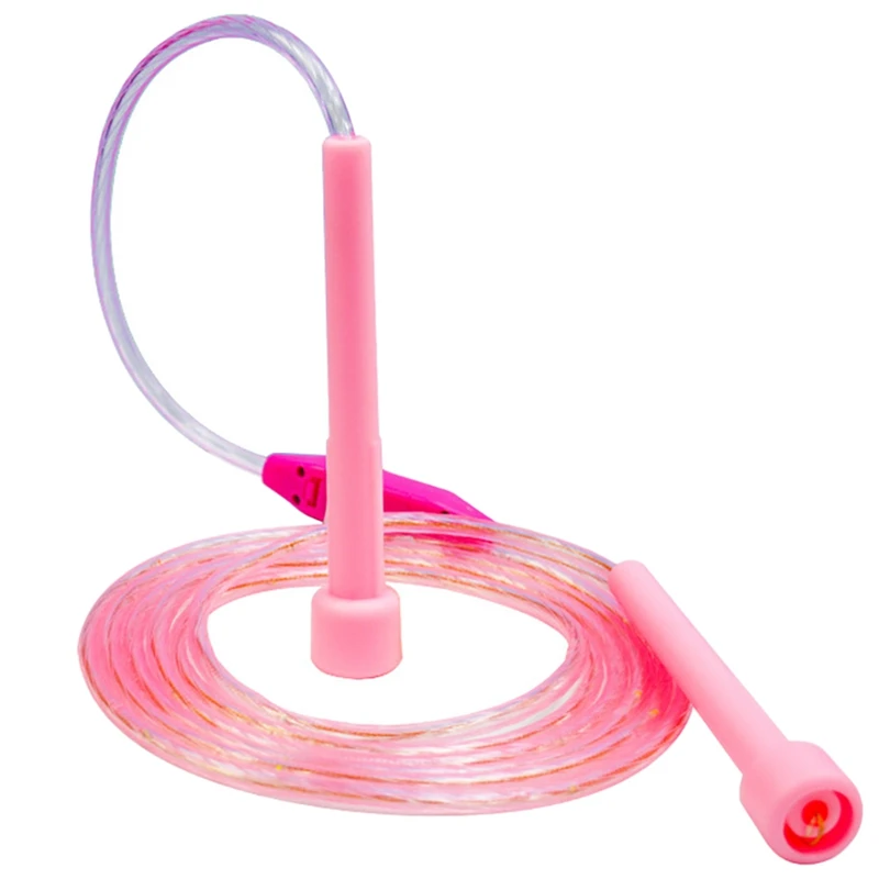 Light Up Jump Rope LED Skipping Rope Colorful LED Fitness Jump Ropes For Women Men Training Workout Weight Loss Pink