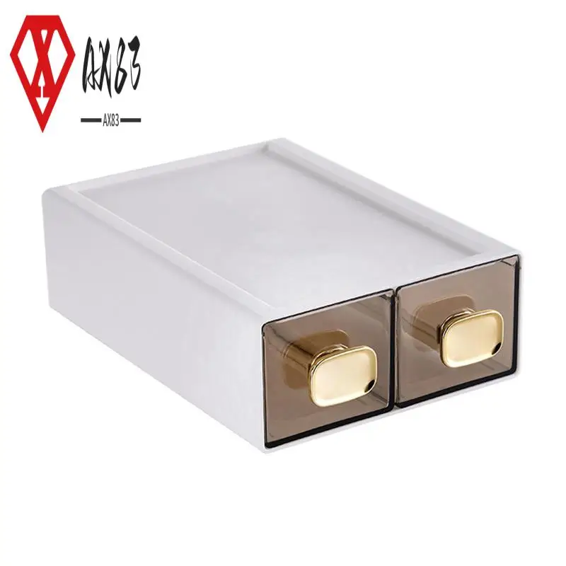 

AX83-Desktop Ins Multi-Stacked Storage Box Dormitory Desk Transparent Drawer Student Stationery Office Small Hand Book