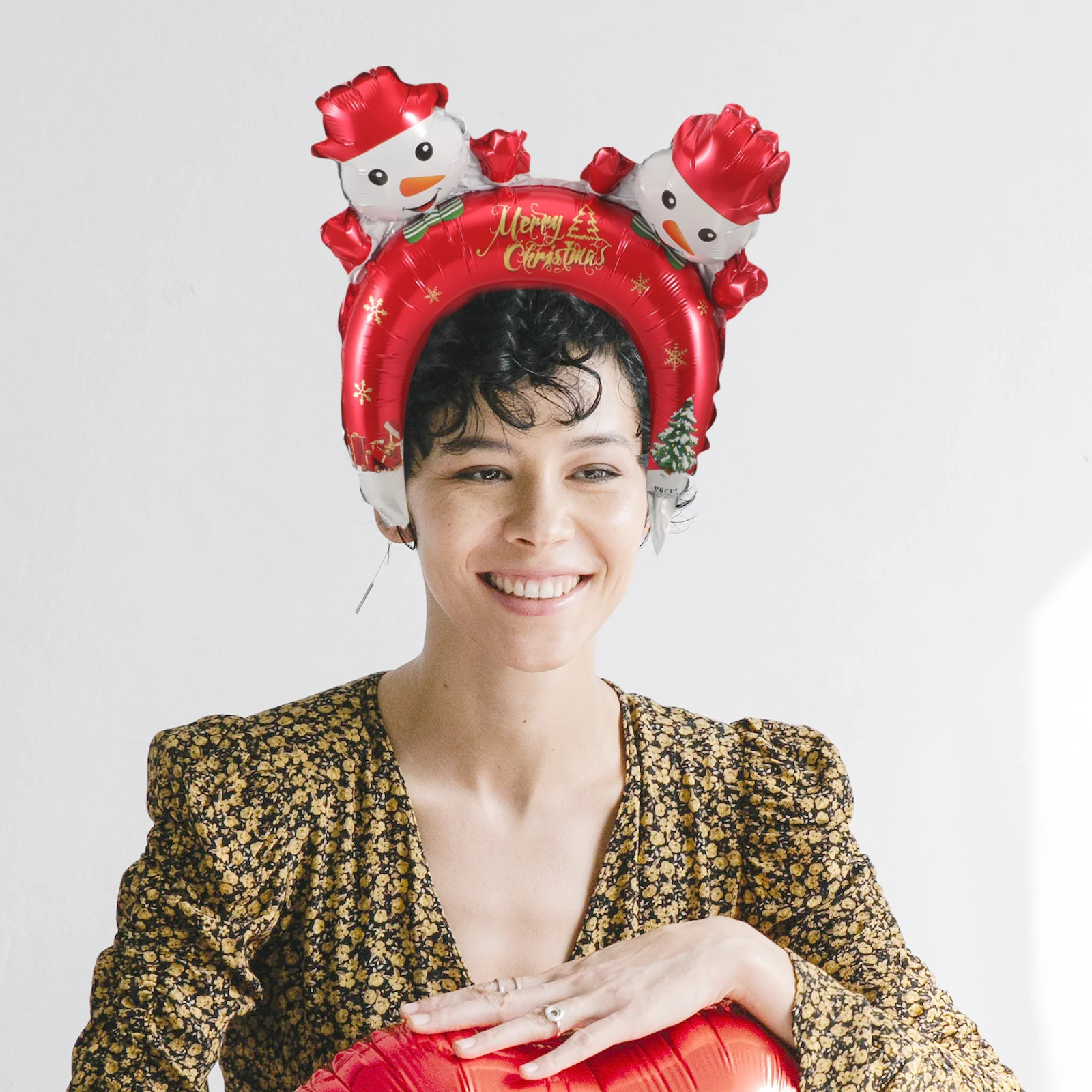 

20Pcs Christmas Balloon Headbands Inflatable Cartoon Hairbands Party Favors Party Decorations Mini Balloons