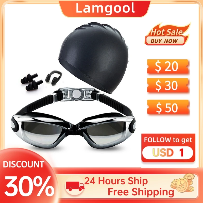 

New Waterproof Anti-Fog Swimsuit Glasses Uv Protection Swimming Diving Adjustable Swimming Goggles Ladies Men Swimming Glasses