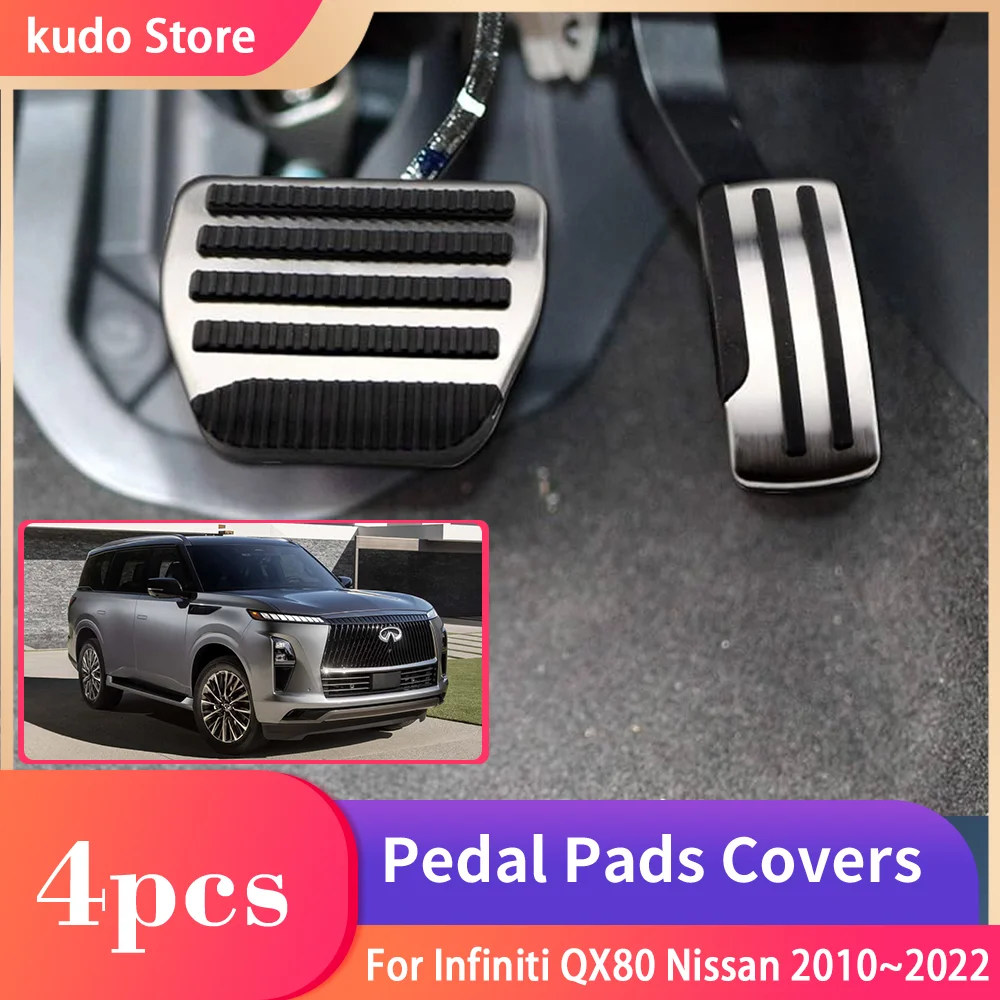 

For Infiniti QX80 Nissan Patrol Nissan Armada Z62 2010~2022 Car Foot Pedals Stainless Steel Rest Brake Accelerator Tray Pad