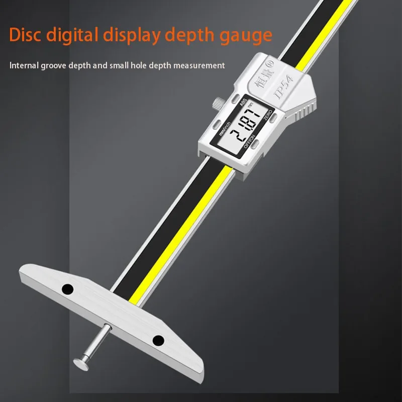 

Thin Rod Digital Display Depth Caliper Disc Type 0-150 0.01 Needle Probe Disc Small Hole Inner Hole Groove Depth Special Caliper