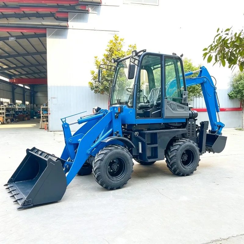 Diesel Powered 4 Wheel Backhoe Loader Mini Excavator Front Loader Backhoe Attachments for Mining and Construction Work